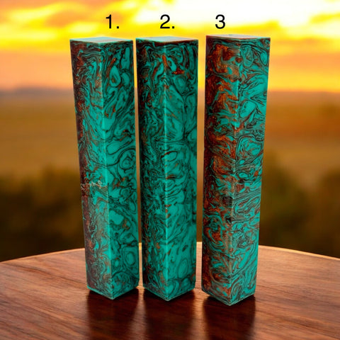 1193 Teal and Copper pen blank