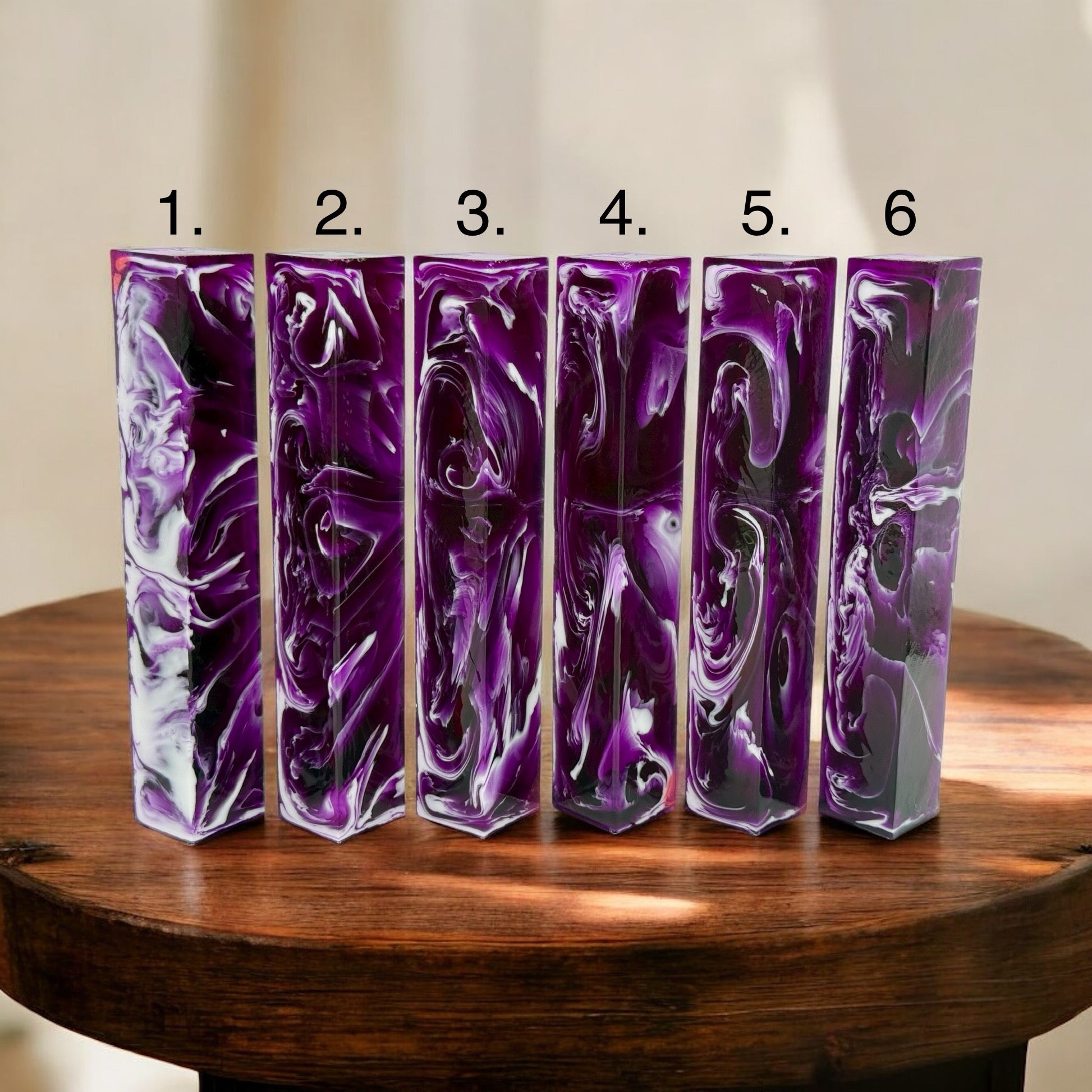 1188 Translucent Purple and White pen blank