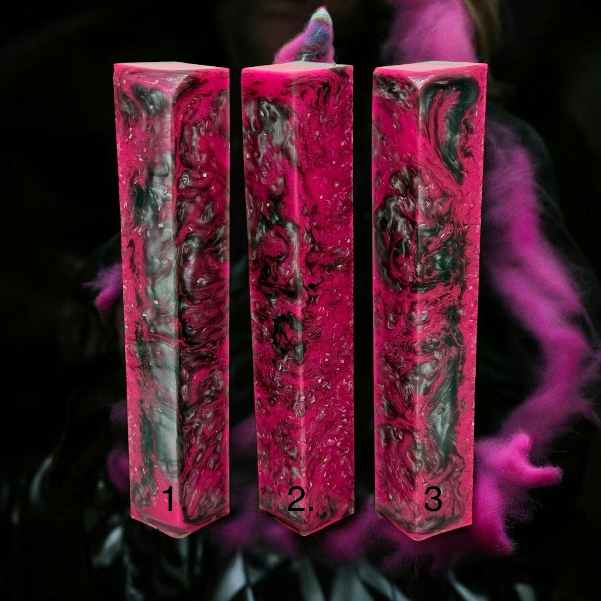 Neon pink and silver pen blank